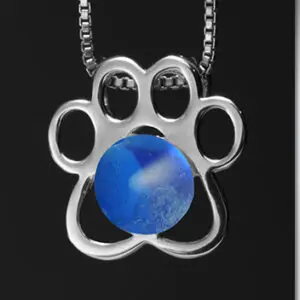 Jewelry: Paw Print Solid Sterling Silver or 14K Gold Pendant