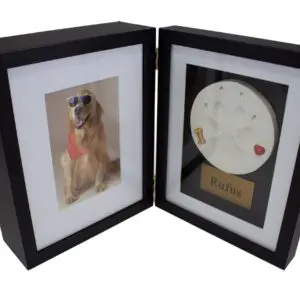 Black Paw Print Shadow Box Urn