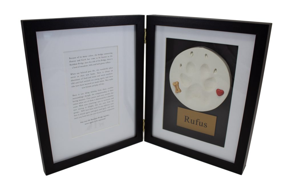 Black Paw Print Shadow Box Frame - In Memoriam Pet Services